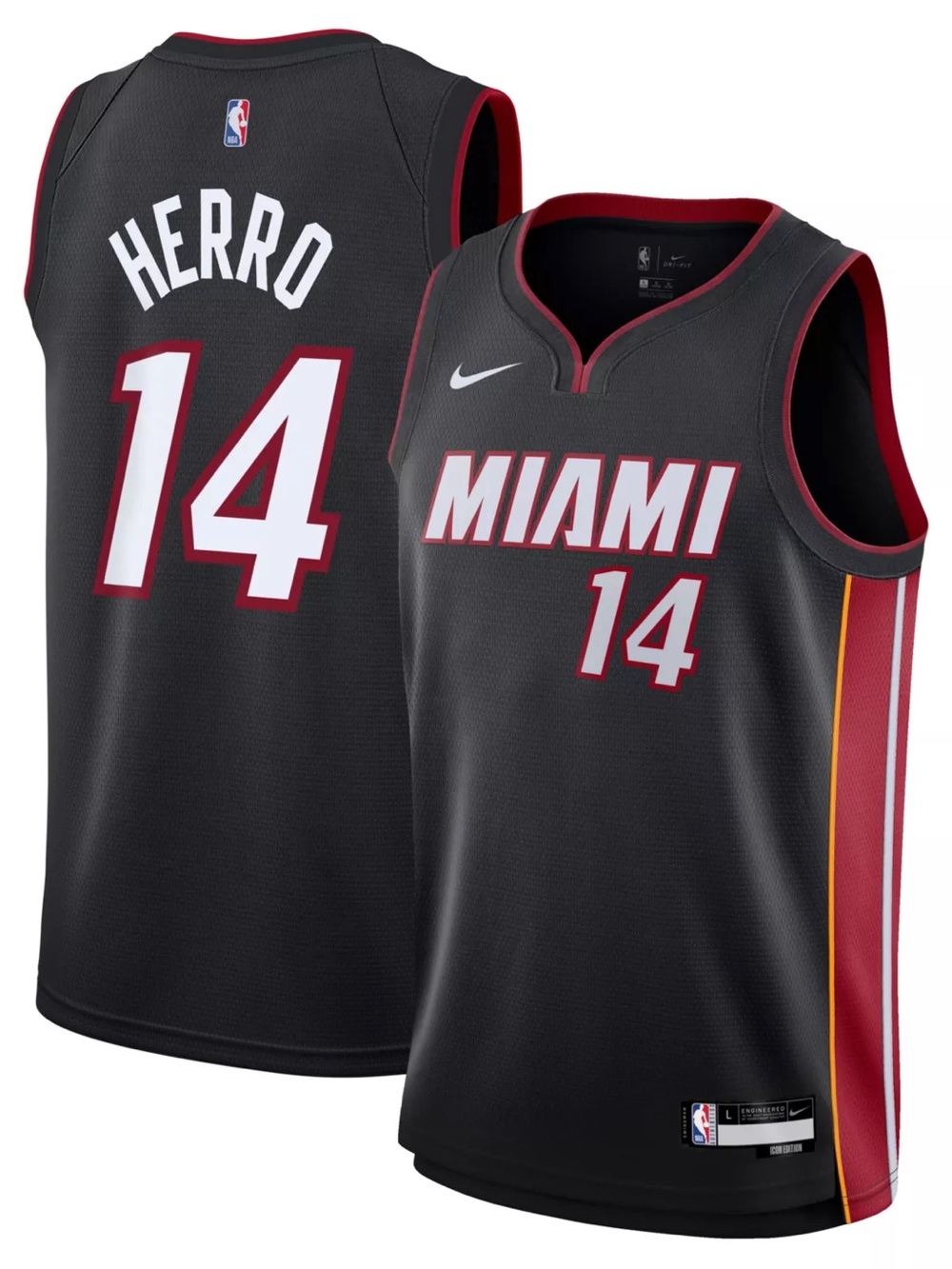 Nike Youth Miami Heat Tyler Herro #14 Black Swingman Icon Jersey